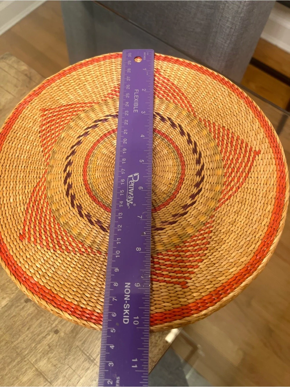 Vintage Handwoven Decorative Round Basket with Lid